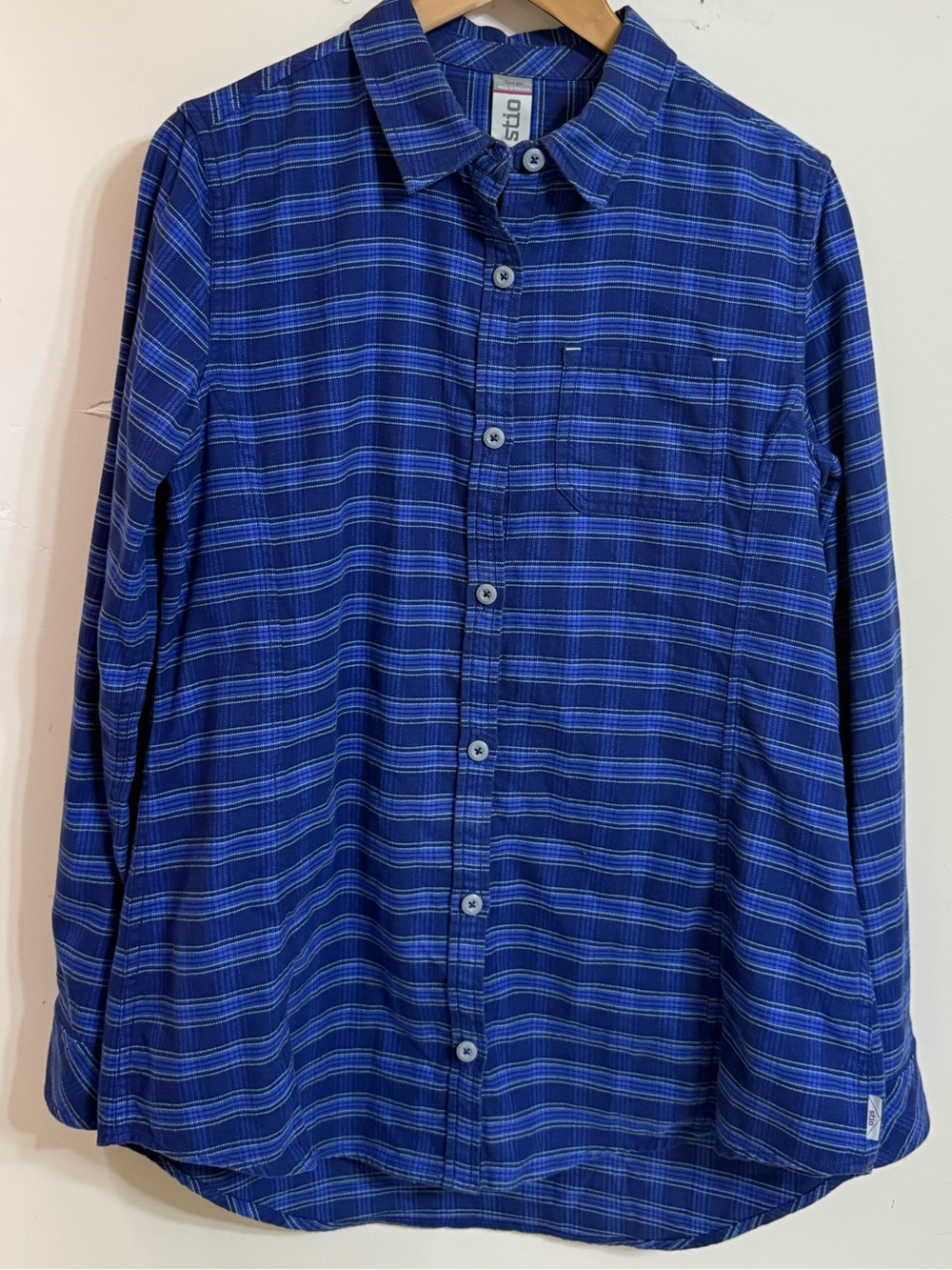 Stio Blue Plaid Long-Sleeve Button-Down Shirt